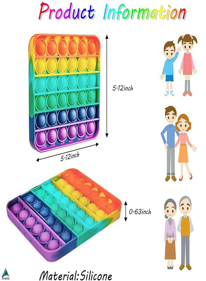 AIMERS Pop Sensory Fidget Toys, 4 Pack Square Squeeze Toys Autism Special Needs Anxiety Stress Relief Fidget Toy for Kids - Image 3
